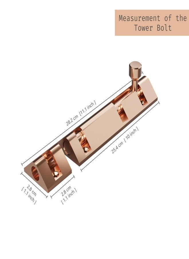 أتلانتيك مزلاج برج مثلثي أطلسي 10 بوصة، مزلاج برج للباب الرئيسي والحمام، مزلاج باب لغرفة النوم، مزلاج برج للمنازل والمكاتب والأبواب والنوافذ، سهل التركيب، لون ذهبي وردي، (عبوة من 6 قطع) - Image 4